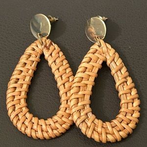Rattan Post Earrings